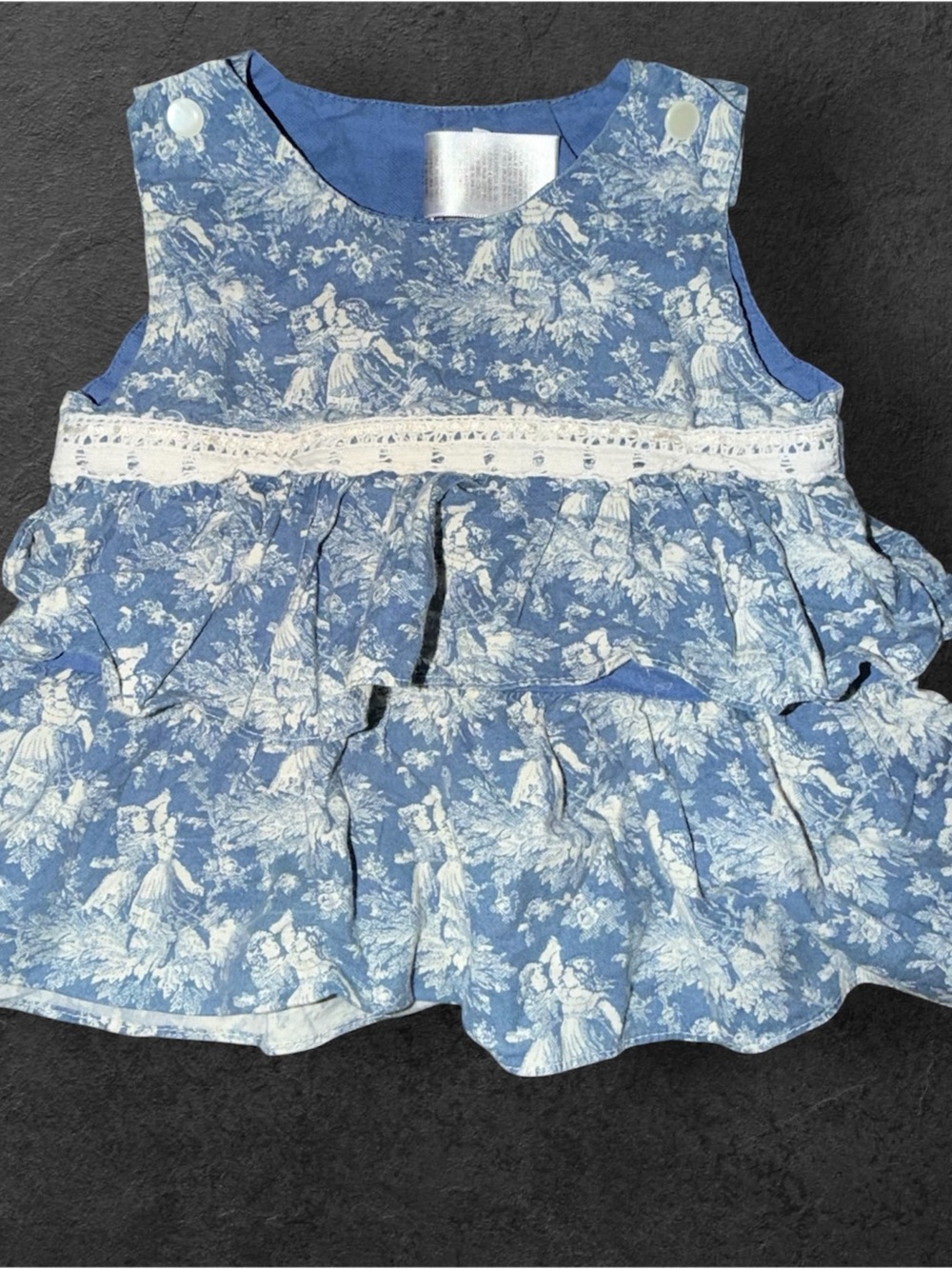 Austin & Ashley Blue Toile Prairie Dress 2T